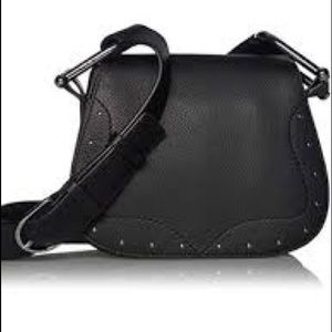 RARE NWT Vince Camuto Black, SILVER STUDS Flap Bag